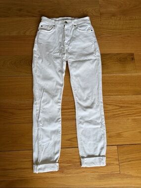 7 For All Mankind White High-Rise Slim Jeans, 24